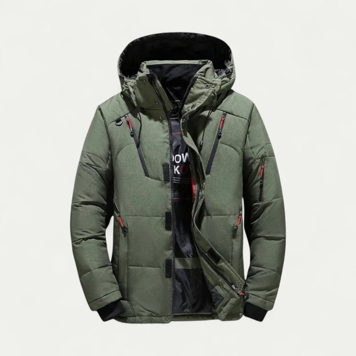 Warme Herren Winterjacke mit Abnehmbarer Kapuze