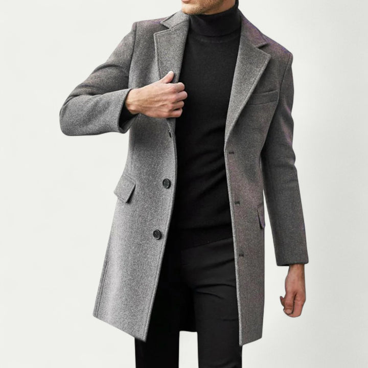 Eleganter Herren Wollmantel für Business und Freizeit