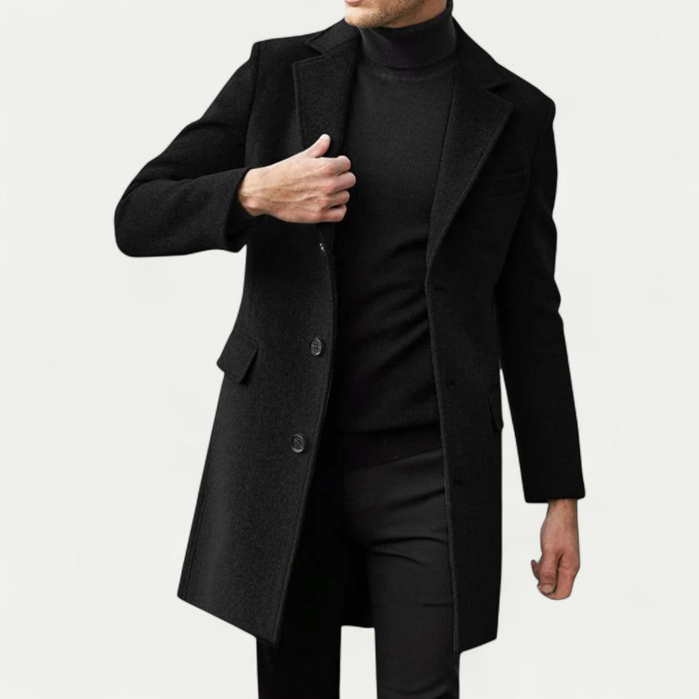 Eleganter Herren Wollmantel für Business und Freizeit