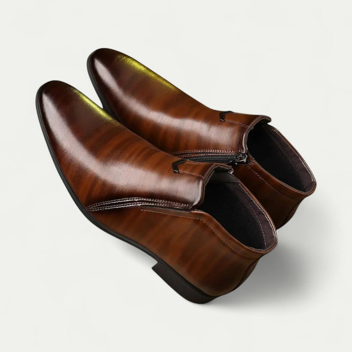 Elegante Orthopädische Herren Stiefeletten mit Reißverschluss