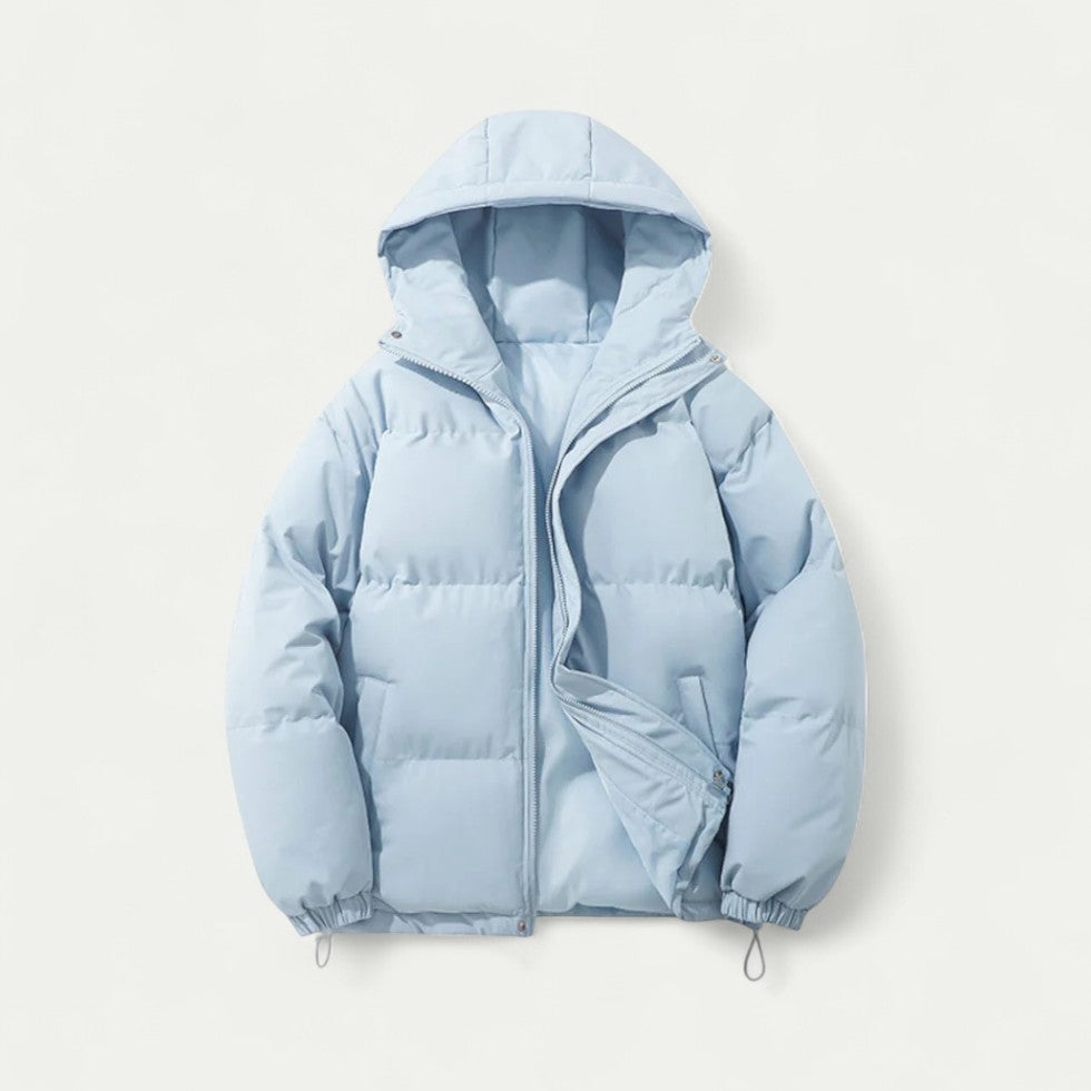 Gepolsterte Herren Winterjacke mit Abnehmbarer Kapuze