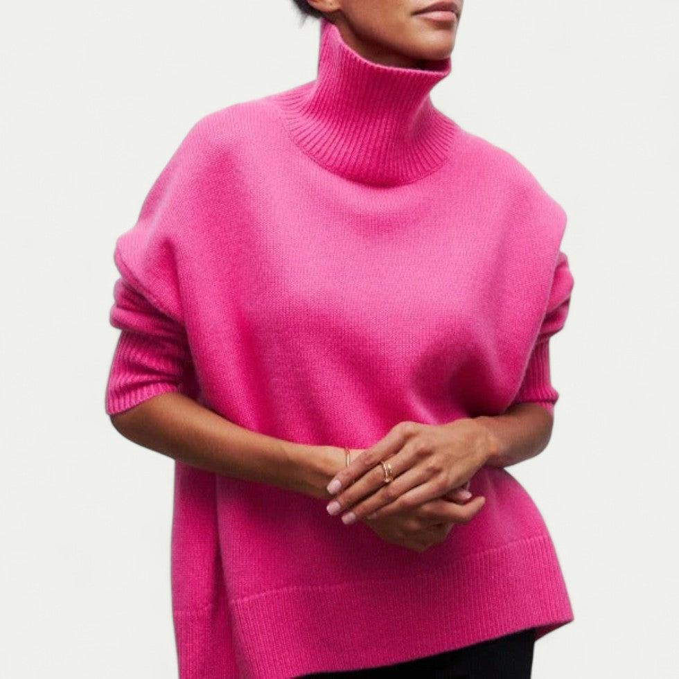 Rollkragenpullover Damen locker gestrickt