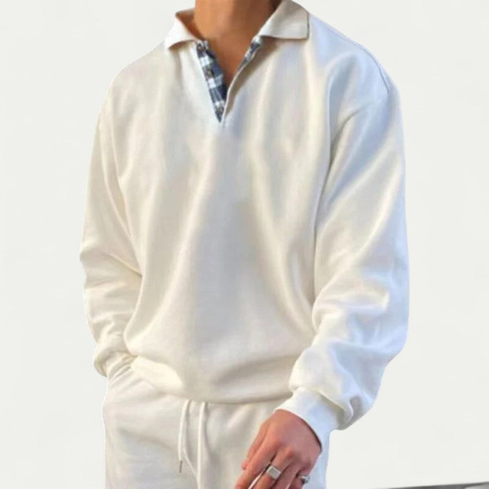 Langarm Poloshirt Herren mit Kragen und legerem Schnitt